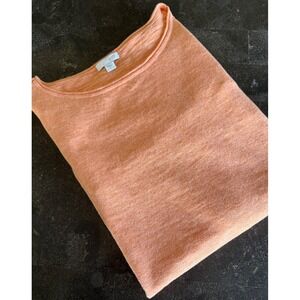J. Jill Women's Size L Lightweight Cotton Tunic Top Peach Orange Coastal Boho